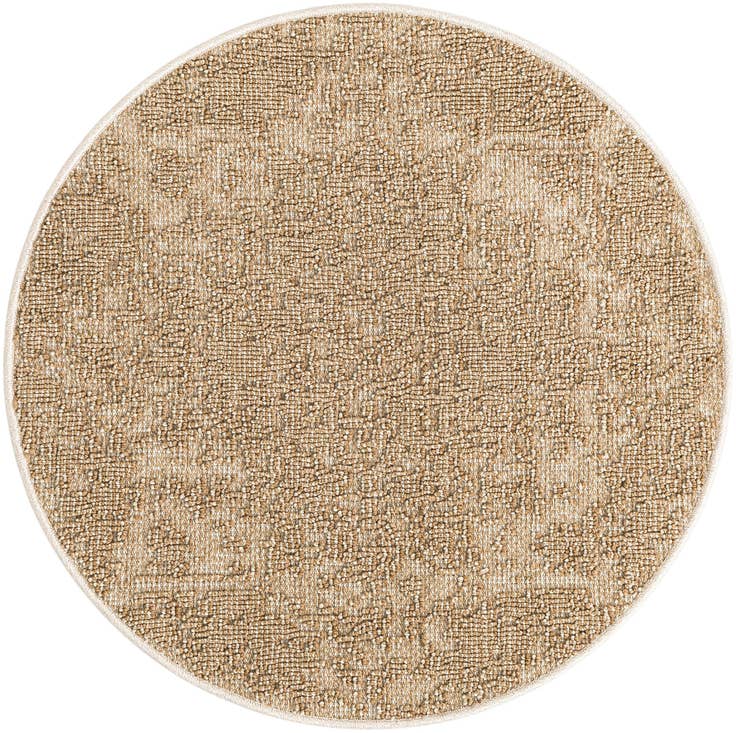 Detail image of 3' 1 x 3' 1 Easy-Clean Traditional Indoor / Outdoor Round Rug