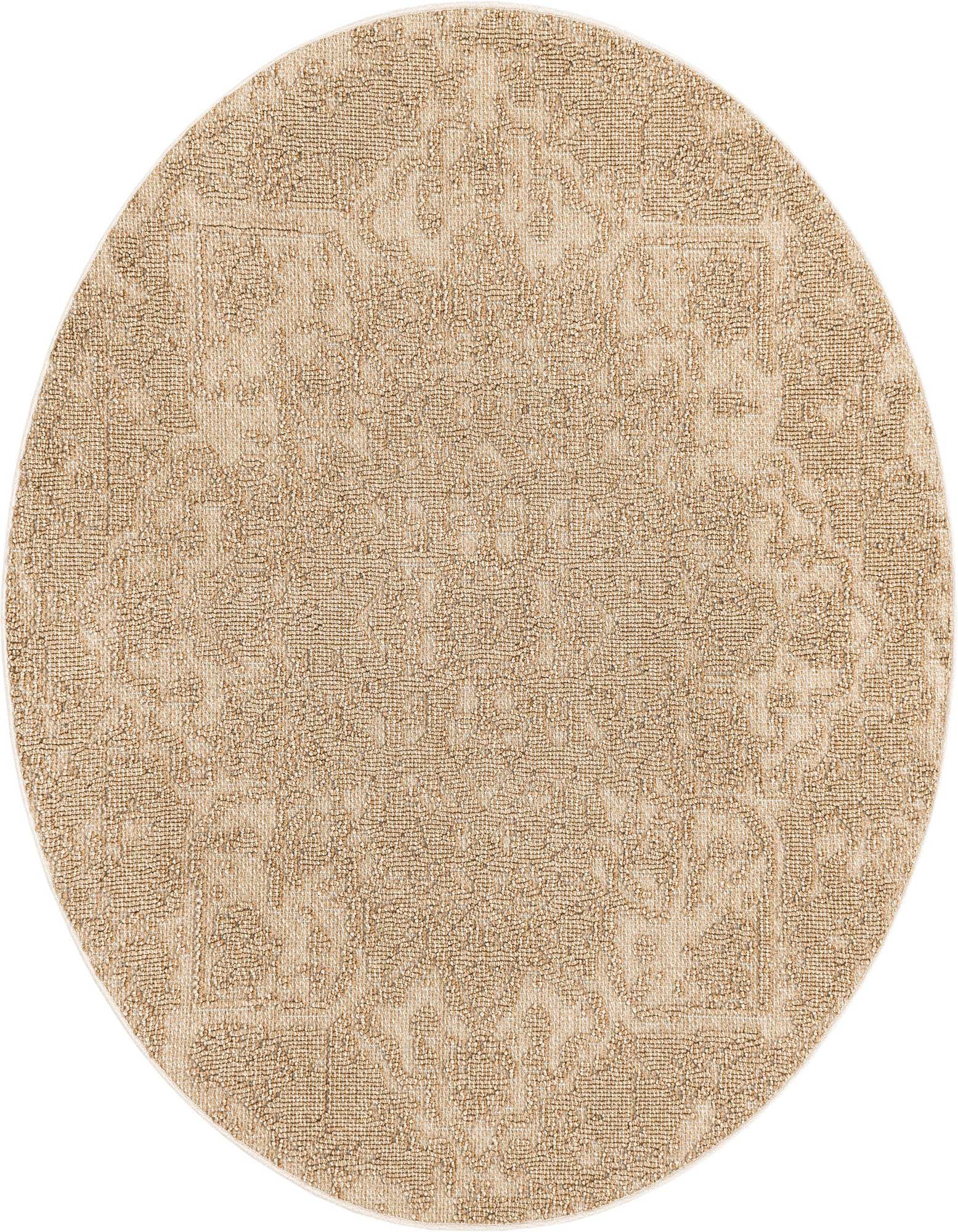 5' 3 x 5' 3 Easy-Clean Traditional Indoor / Outdoor Round Rug