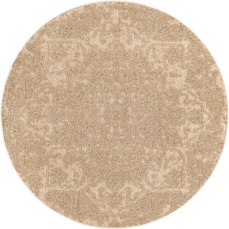 Detail image of 5' 3 x 5' 3 Easy-Clean Traditional Indoor / Outdoor Round Rug