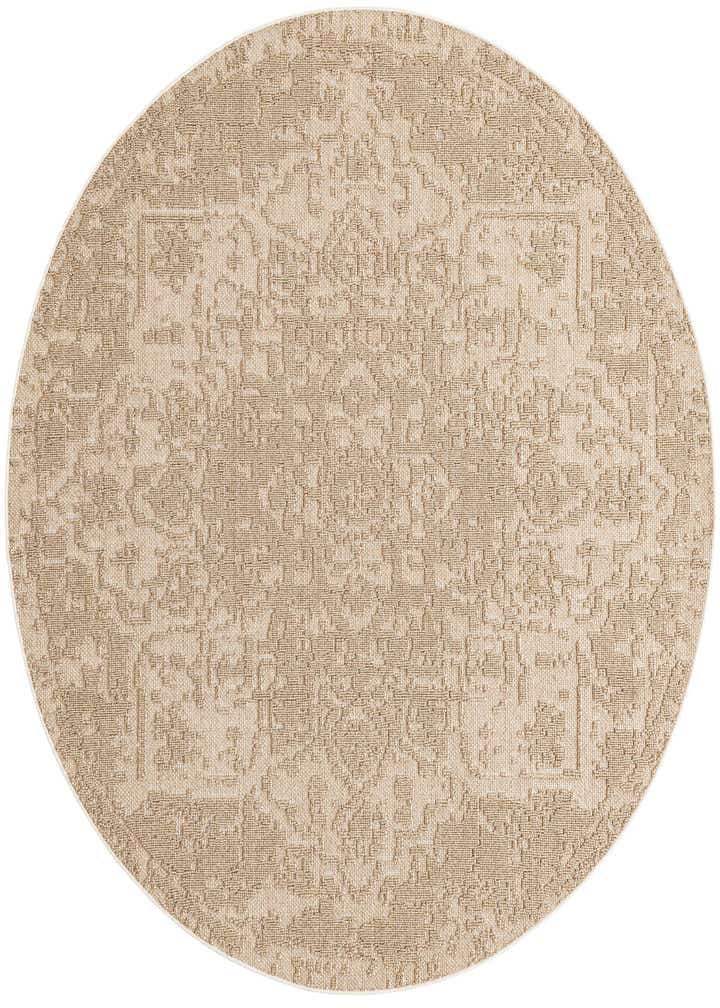 7' 10 x 7' 10 Easy-Clean Traditional Indoor / Outdoor Round Rug