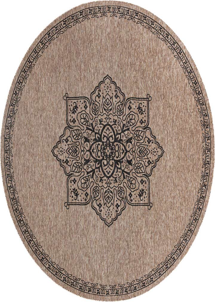 12' x 12' Easy-Clean Traditional Indoor / Outdoor Round Rug
