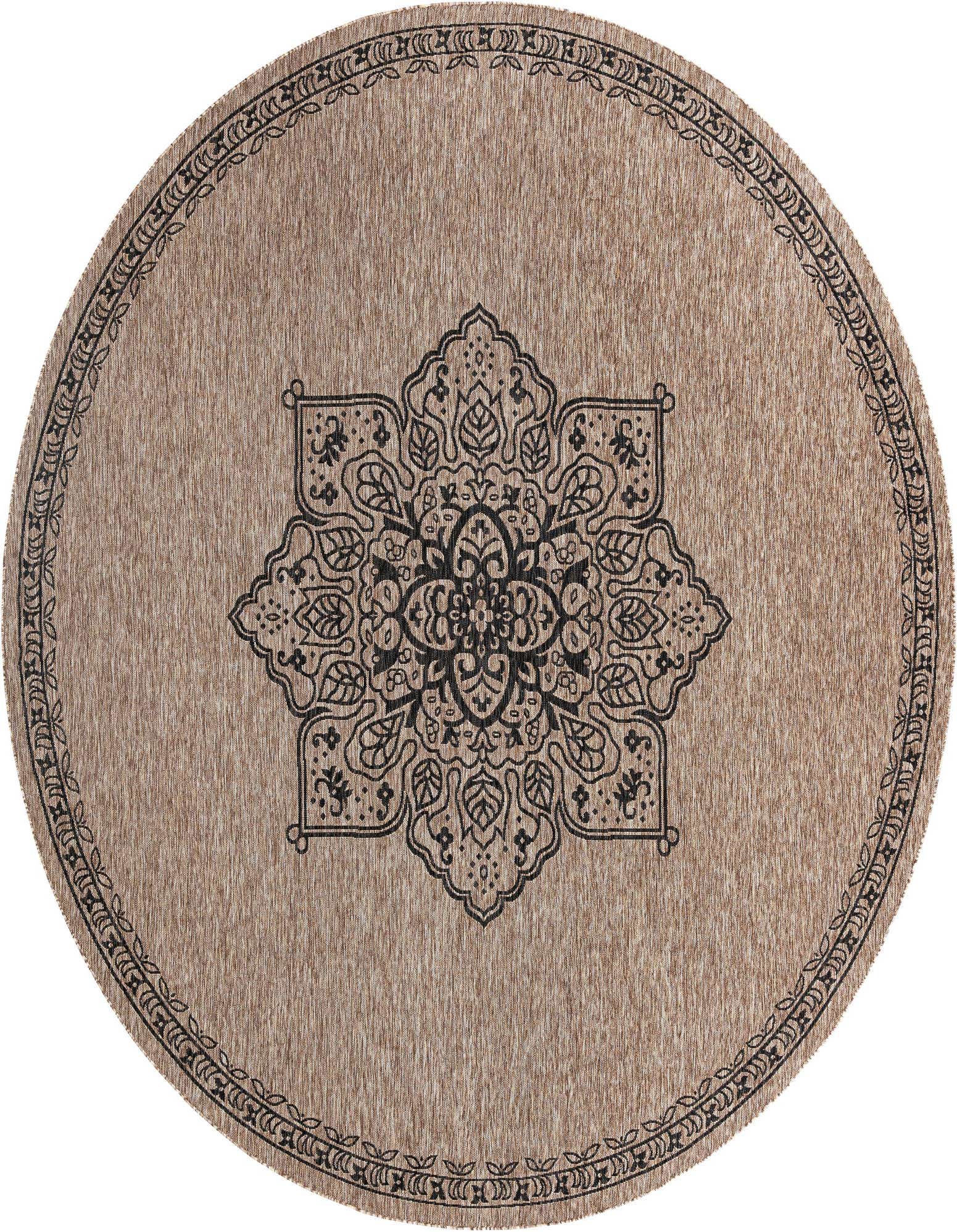 12' x 12' Easy-Clean Traditional Indoor / Outdoor Round Rug