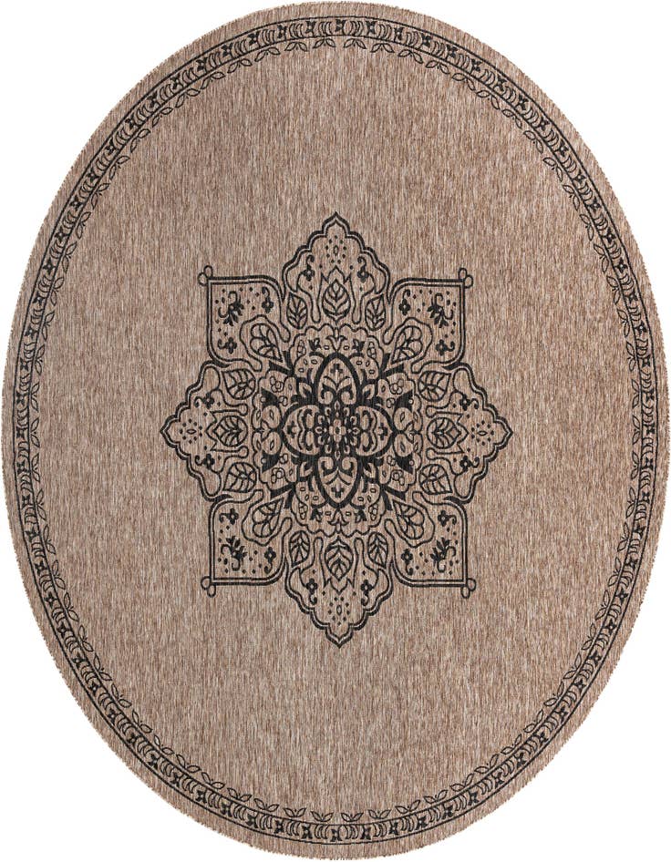 Detail image of 12' x 12' Easy-Clean Traditional Indoor / Outdoor Round Rug