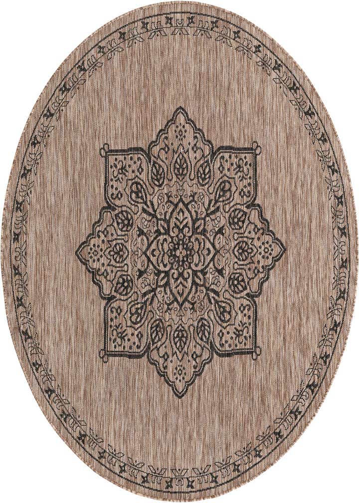 6' x 6' Easy-Clean Traditional Indoor / Outdoor Round Rug