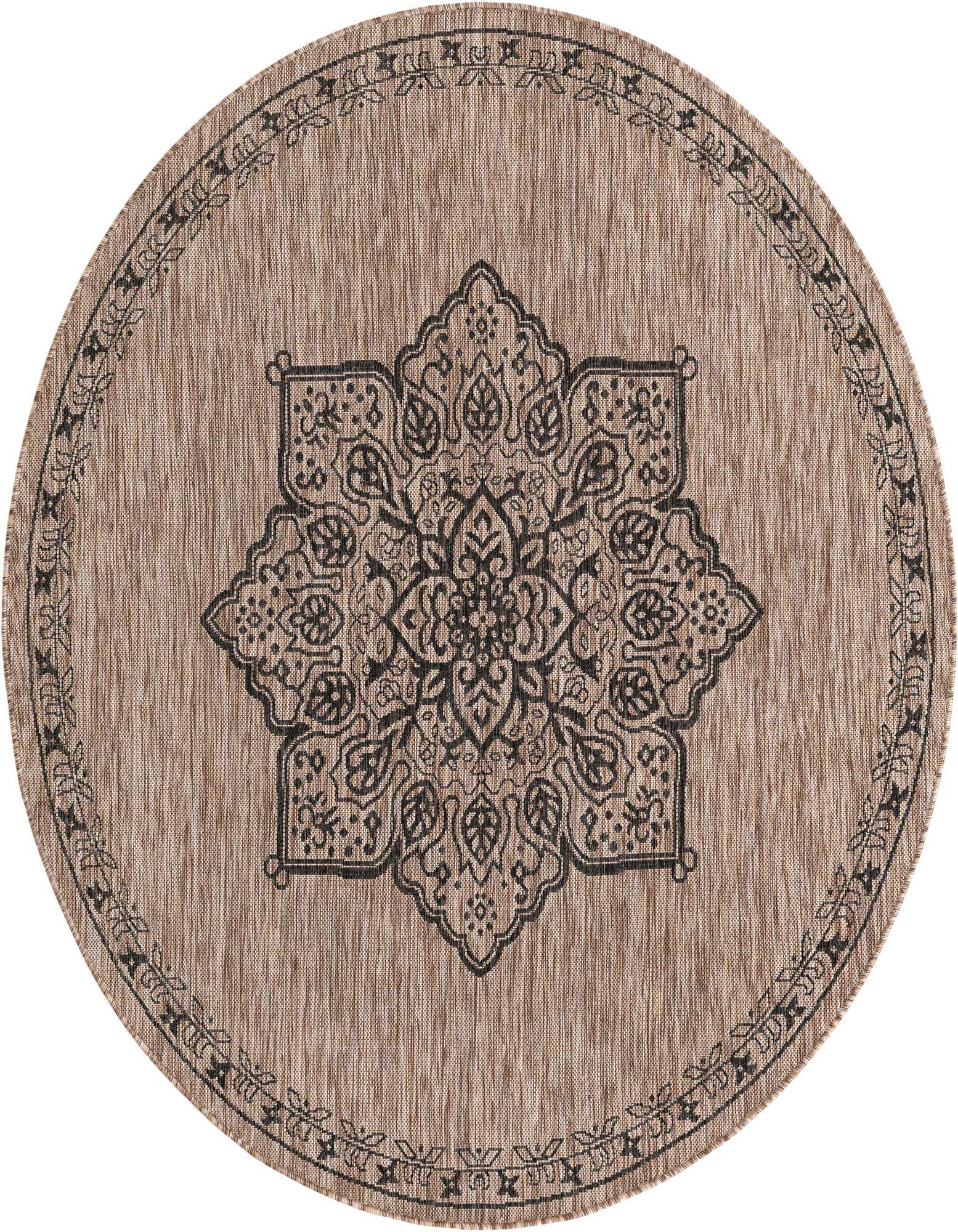 6' x 6' Easy-Clean Traditional Indoor / Outdoor Round Rug
