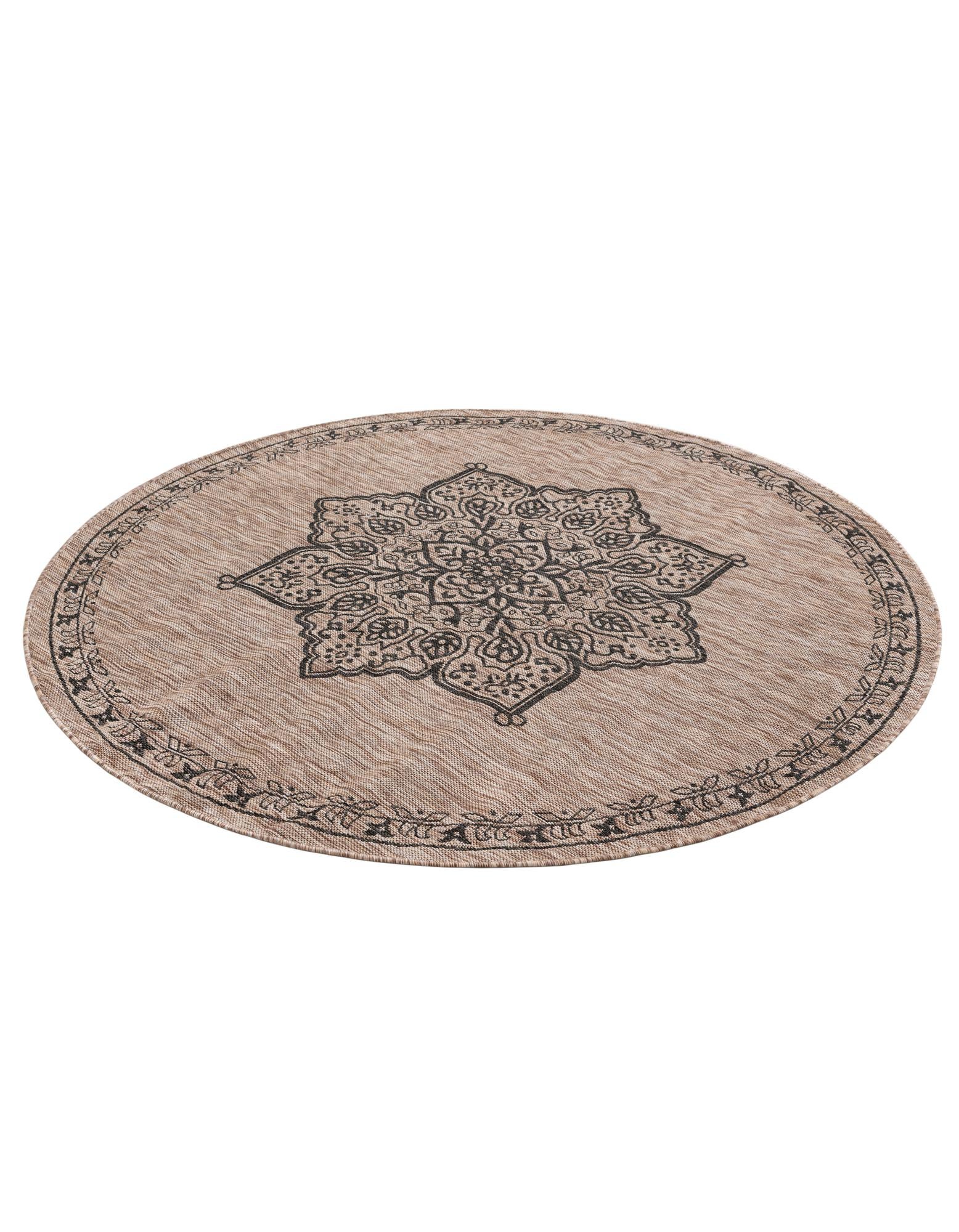 6' x 6' Easy-Clean Traditional Indoor / Outdoor Round Rug