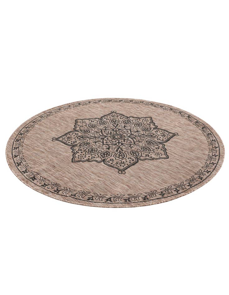 Detail image of 6' x 6' Easy-Clean Traditional Indoor / Outdoor Round Rug
