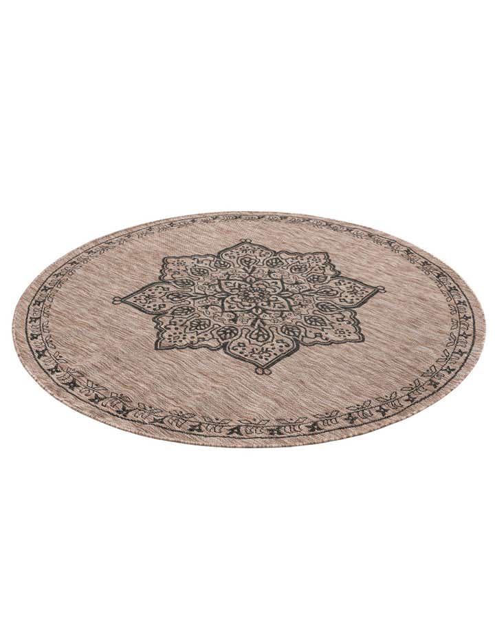 6' x 6' Easy-Clean Traditional Indoor / Outdoor Round Rug