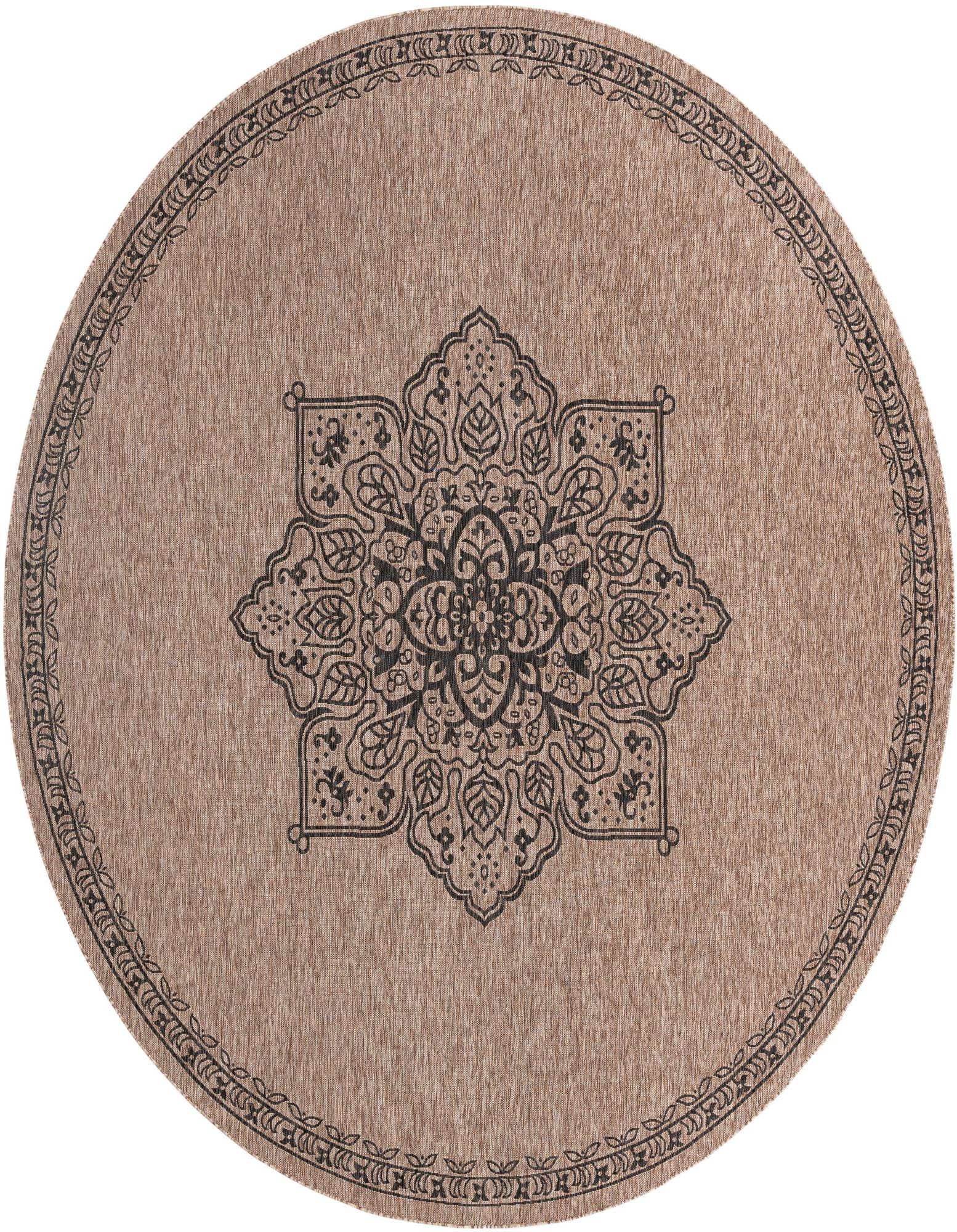13' x 13' Easy-Clean Traditional Indoor / Outdoor Round Rug