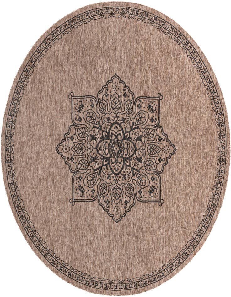 Detail image of 13' x 13' Easy-Clean Traditional Indoor / Outdoor Round Rug
