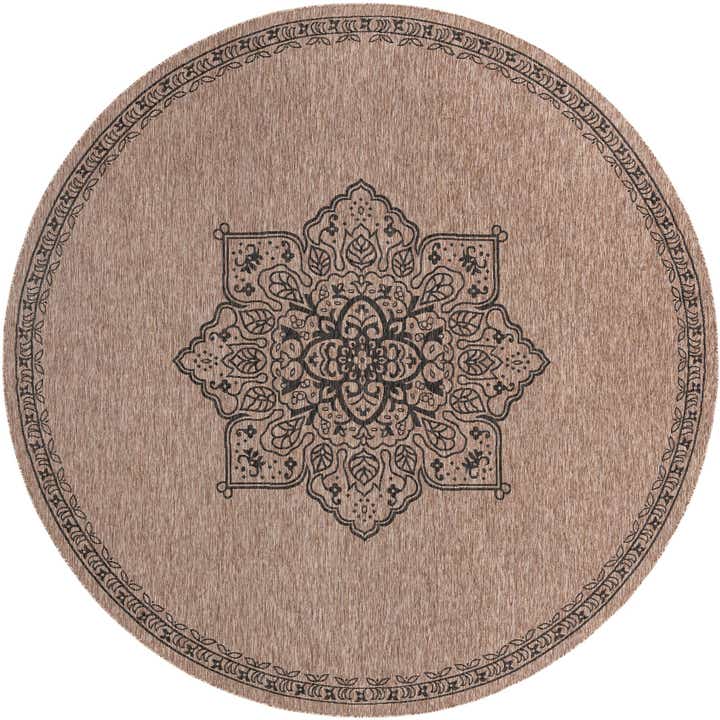 13' x 13' Easy-Clean Traditional Indoor / Outdoor Round Rug