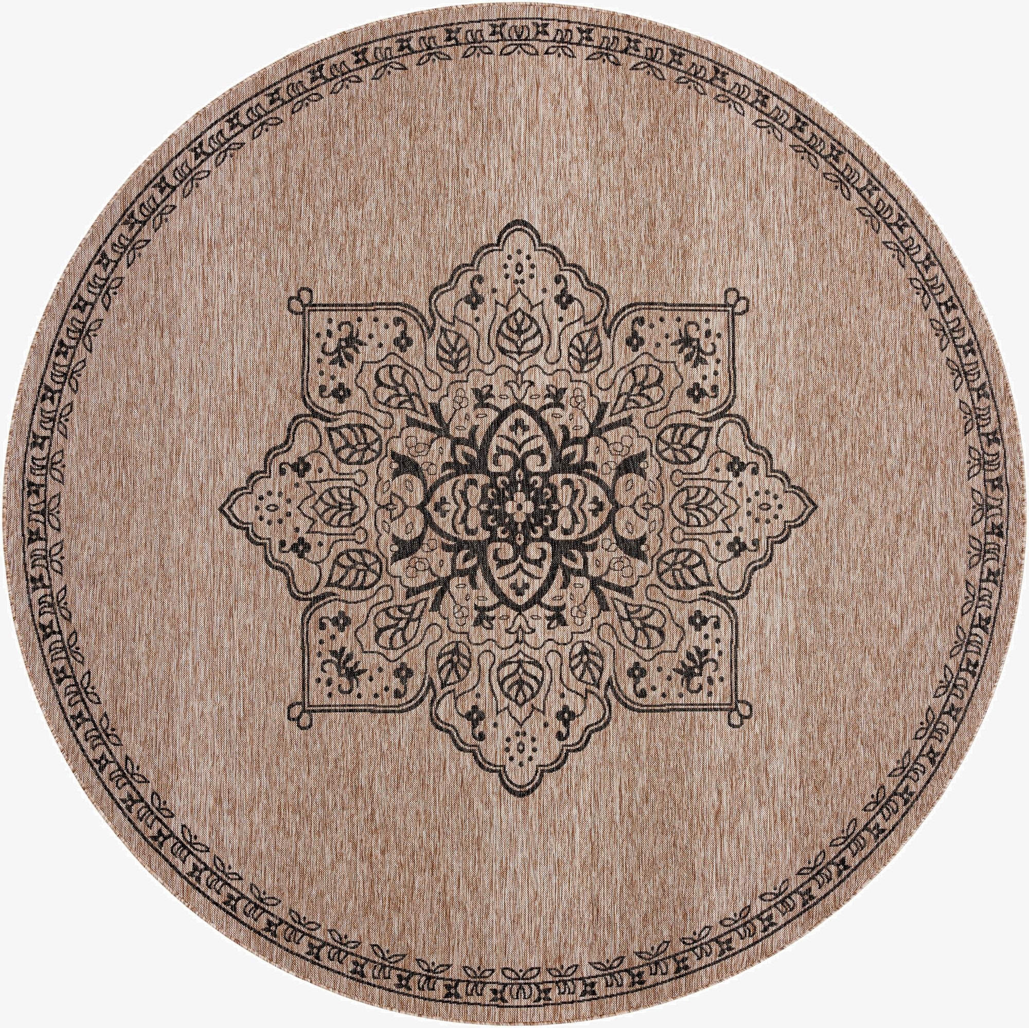 10' x 10'  Washable Traditional Indoor / Outdoor Round Rug