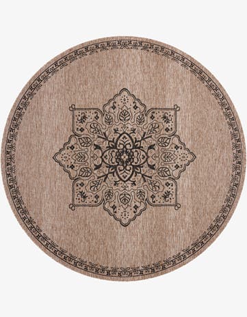 10' x 10' Easy-Clean Traditional Indoor / Outdoor Round Rug