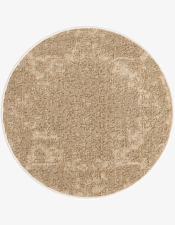 3' 1 x 3' 1 Easy-Clean Traditional Indoor / Outdoor Round Rug