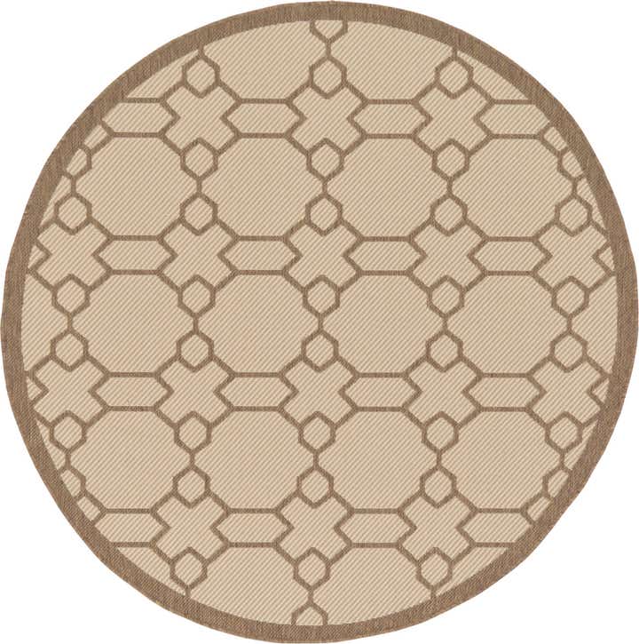 6' x 6' Easy-Clean Trellis Indoor / Outdoor Round Rug