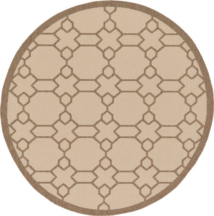 Detail image of 6' x 6' Easy-Clean Trellis Indoor / Outdoor Round Rug