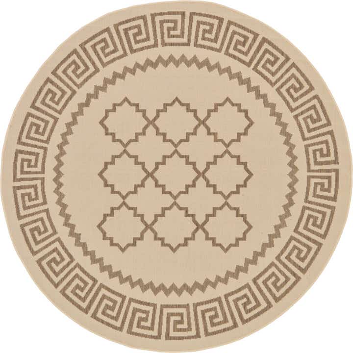 6' x 6' Easy-Clean Trellis Indoor / Outdoor Round Rug
