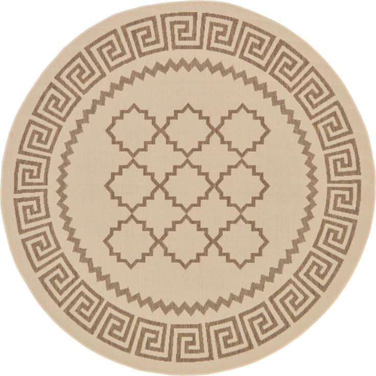 Detail image of 6' x 6' Easy-Clean Trellis Indoor / Outdoor Round Rug