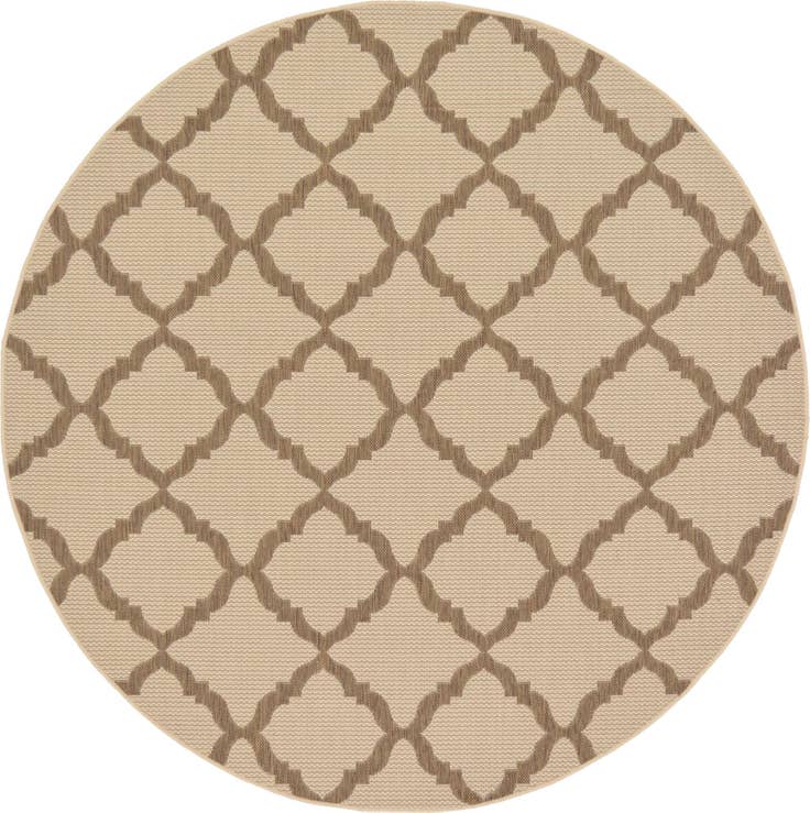 Detail image of 6' x 6' Easy-Clean Trellis Indoor / Outdoor Round Rug