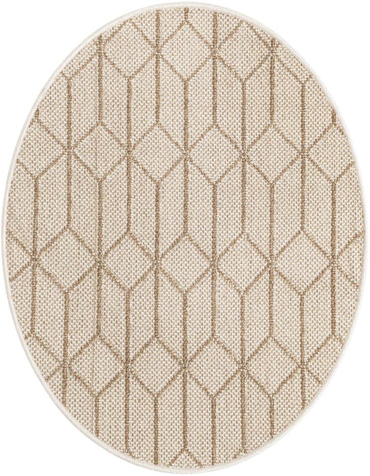 Detail image of 3' 1 x 3' 1 Easy-Clean Trellis Indoor / Outdoor Round Rug