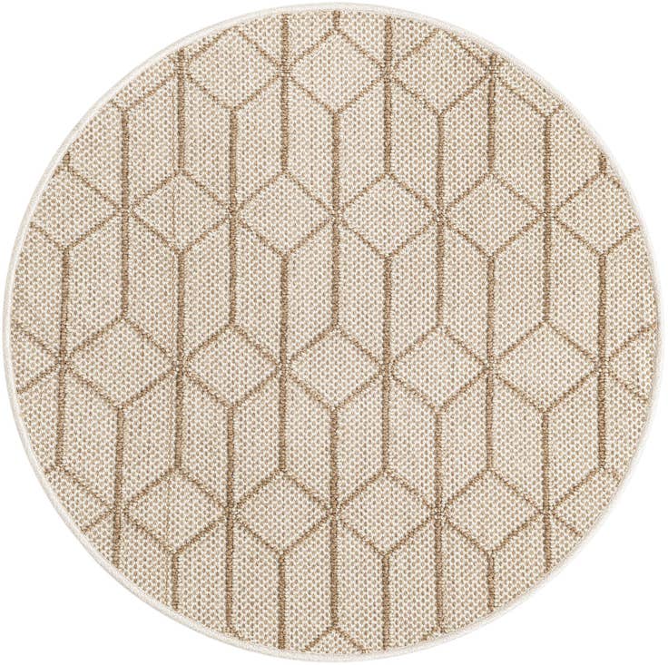 Detail image of 3' 1 x 3' 1 Easy-Clean Trellis Indoor / Outdoor Round Rug