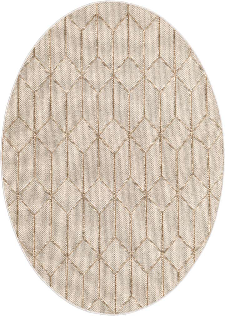 5' 3 x 5' 3 Easy-Clean Trellis Indoor / Outdoor Round Rug