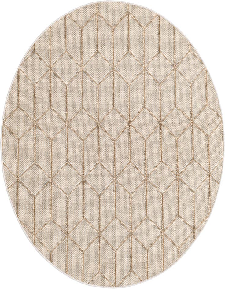 Detail image of 5' 3 x 5' 3 Easy-Clean Trellis Indoor / Outdoor Round Rug