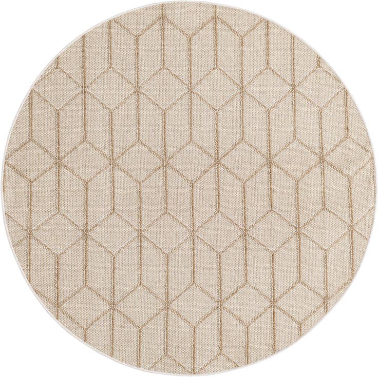 Detail image of 5' 3 x 5' 3 Easy-Clean Trellis Indoor / Outdoor Round Rug