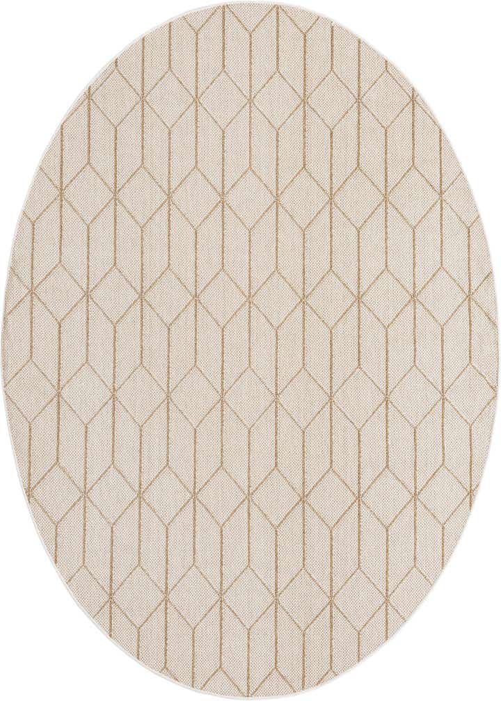 7' 10 x 7' 10 Easy-Clean Trellis Indoor / Outdoor Round Rug