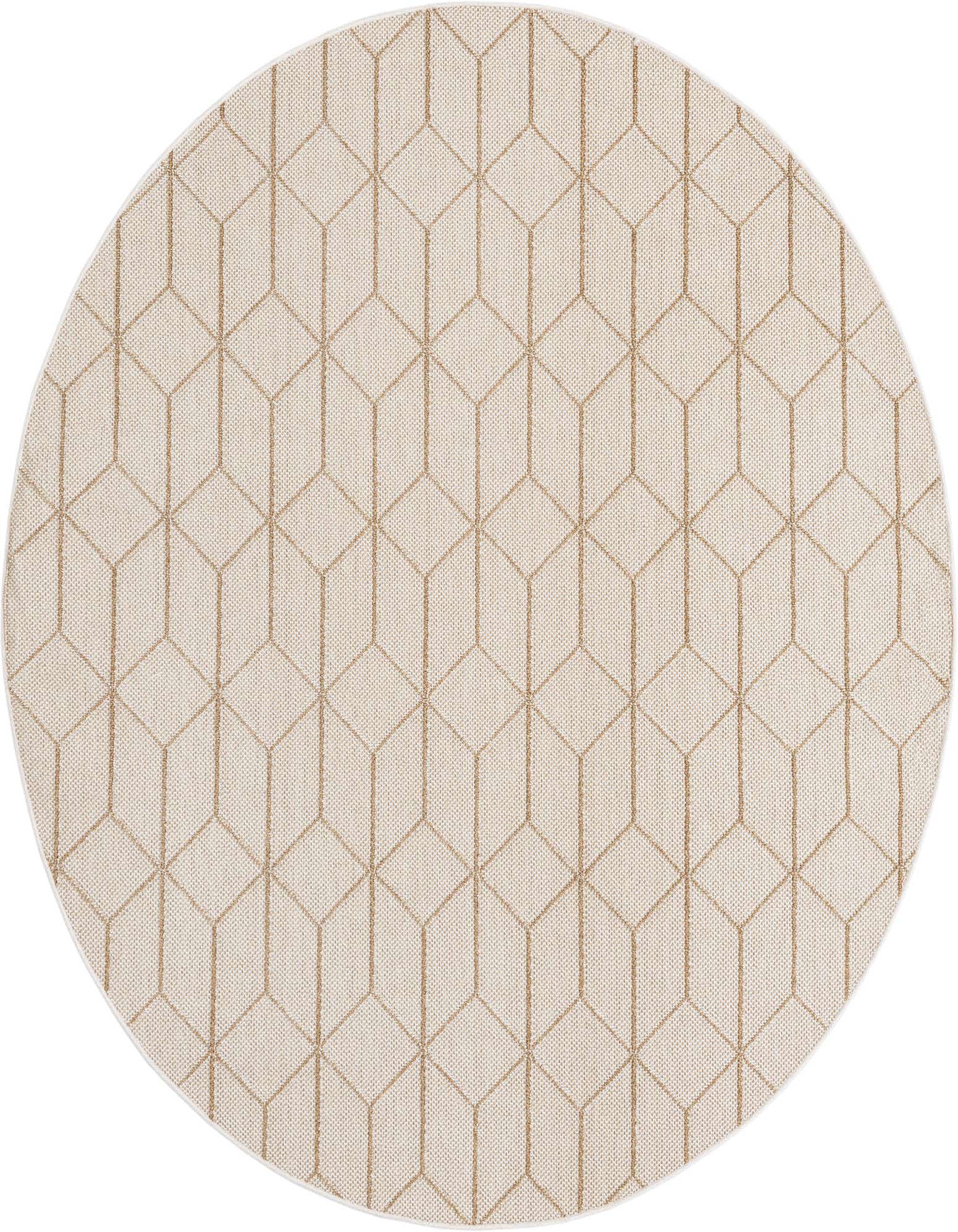 7' 10 x 7' 10 Easy-Clean Trellis Indoor / Outdoor Round Rug