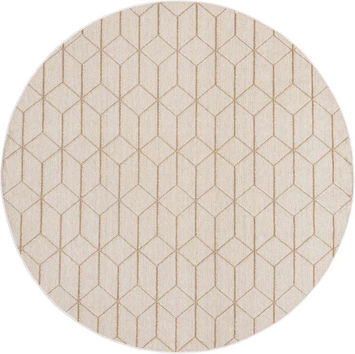 7' 10 x 7' 10 Easy-Clean Trellis Indoor / Outdoor Round Rug