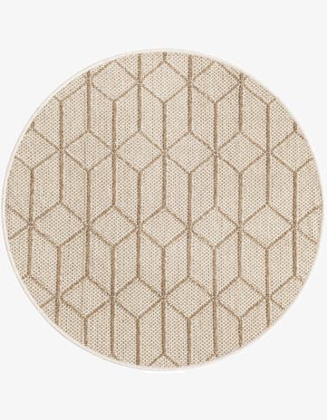 3' 1 x 3' 1 Easy-Clean Trellis Indoor / Outdoor Round Rug