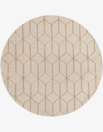 5' 3 x 5' 3 Easy-Clean Trellis Indoor / Outdoor Round Rug