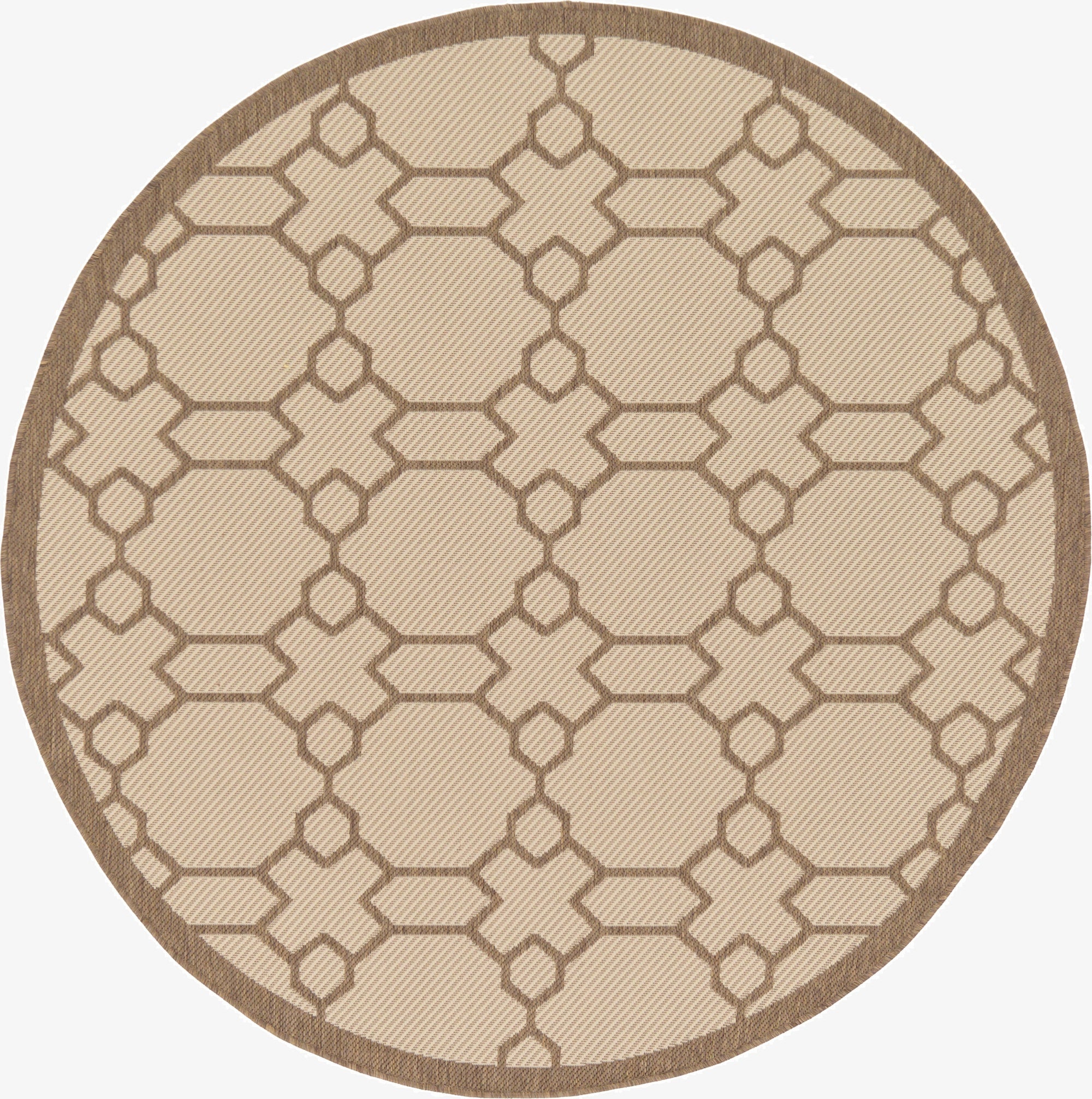 6' x 6'  Washable Trellis Indoor / Outdoor Round Rug