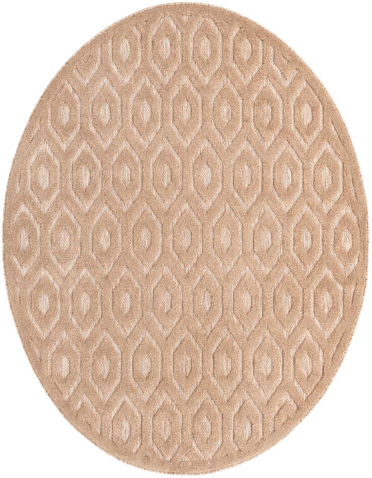 Detail image of 7' x 7' Easy-Clean Trellis Textured Indoor / Outdoor Round Rug