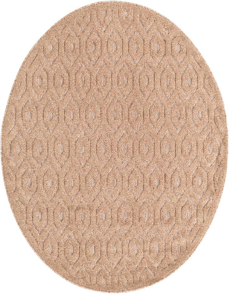 Detail image of 5' 3 x 5' 3 Easy-Clean Trellis Textured Indoor / Outdoor Round Rug