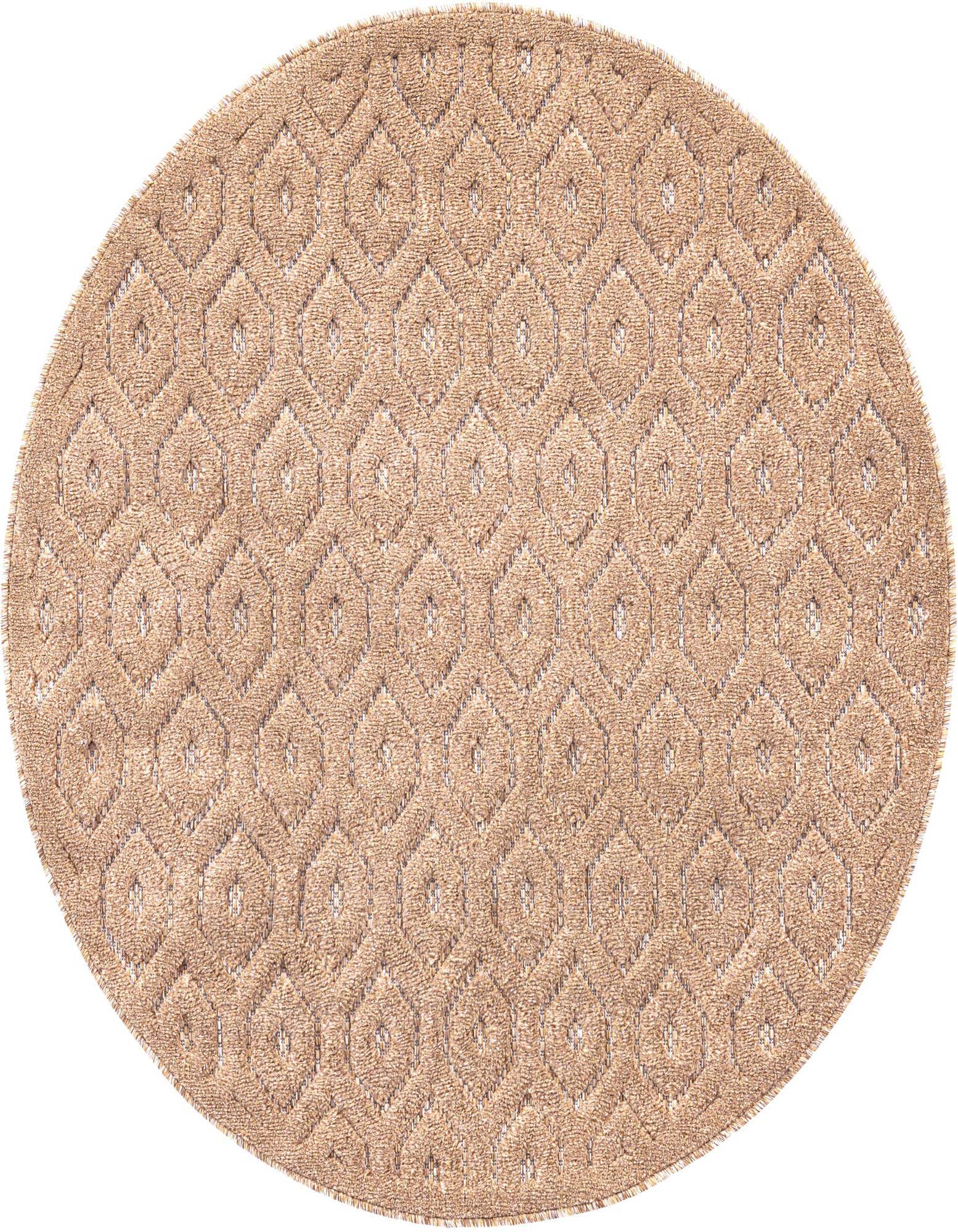 4' x 4' Easy-Clean Trellis Textured Indoor / Outdoor Round Rug