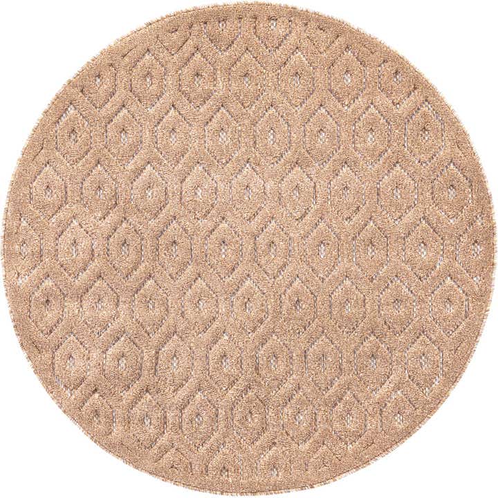 4' x 4' Easy-Clean Trellis Textured Indoor / Outdoor Round Rug