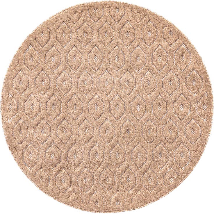 Detail image of 4' x 4' Easy-Clean Trellis Textured Indoor / Outdoor Round Rug