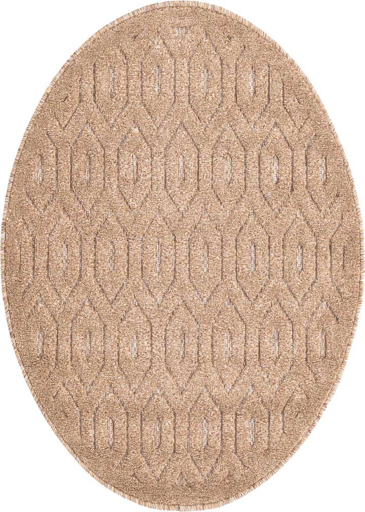 3' x 3' Easy-Clean Trellis Textured Indoor / Outdoor Round Rug