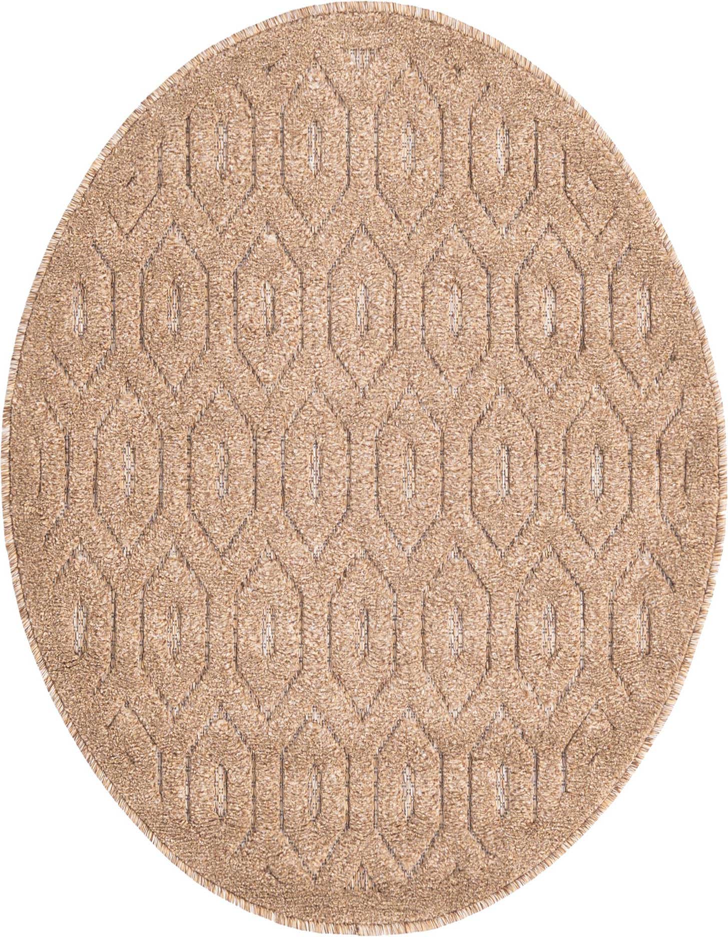 3' x 3' Easy-Clean Trellis Textured Indoor / Outdoor Round Rug