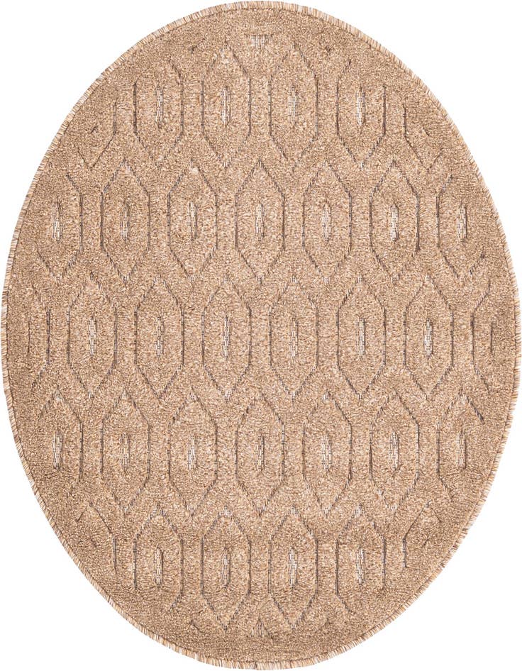 Detail image of 3' x 3' Easy-Clean Trellis Textured Indoor / Outdoor Round Rug