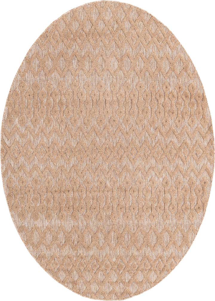 7' x 7' Easy-Clean Trellis Textured Indoor / Outdoor Round Rug