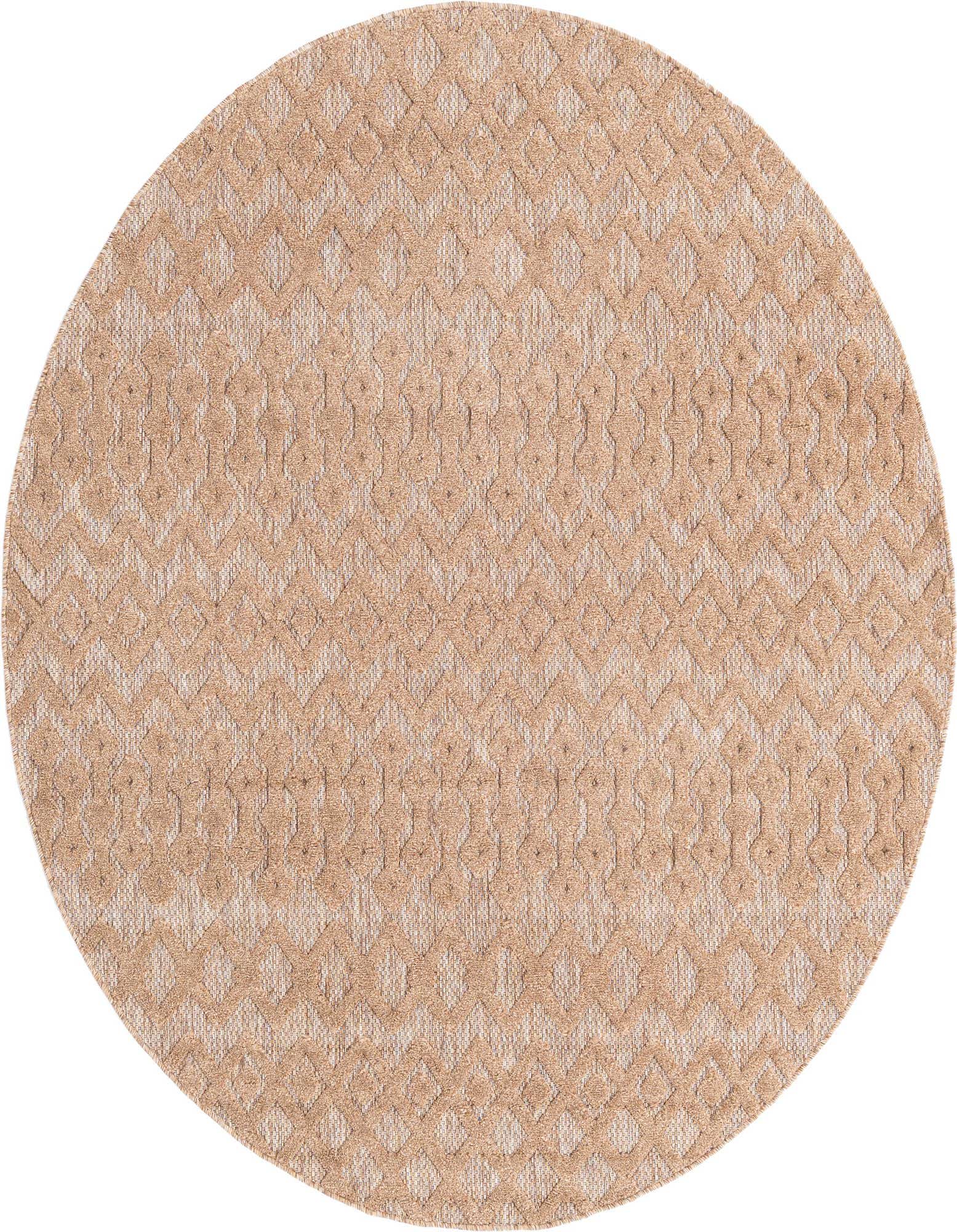 7' x 7' Easy-Clean Trellis Textured Indoor / Outdoor Round Rug