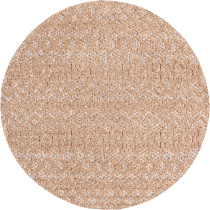 Detail image of 7' x 7' Easy-Clean Trellis Textured Indoor / Outdoor Round Rug