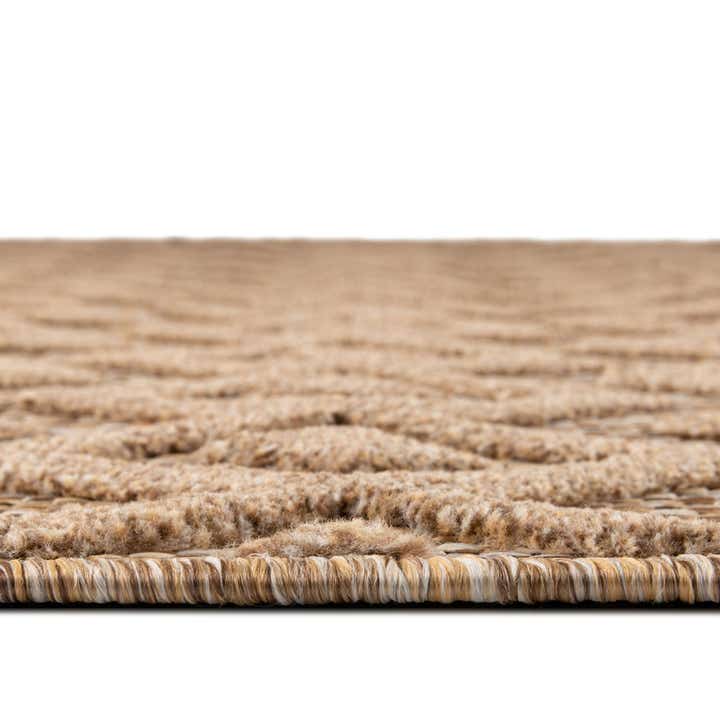 3' x 3' Easy-Clean Trellis Textured Indoor / Outdoor Round Rug
