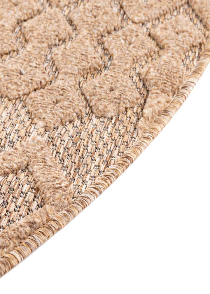 7' x 7' Easy-Clean Trellis Textured Indoor / Outdoor Round Rug