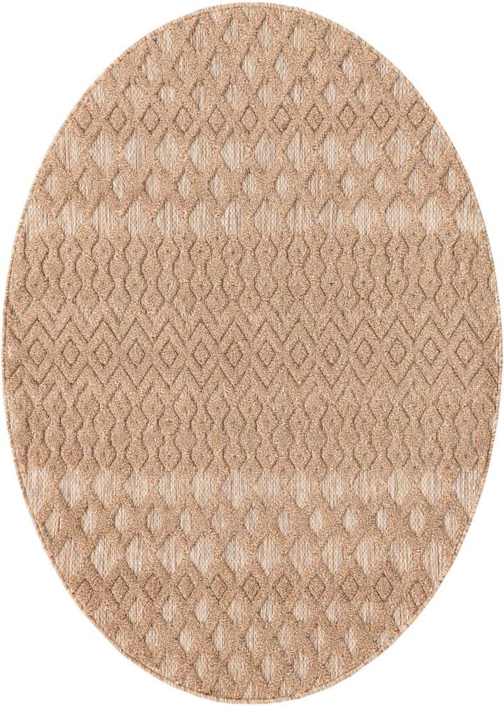 5' 3 x 5' 3 Easy-Clean Trellis Textured Indoor / Outdoor Round Rug