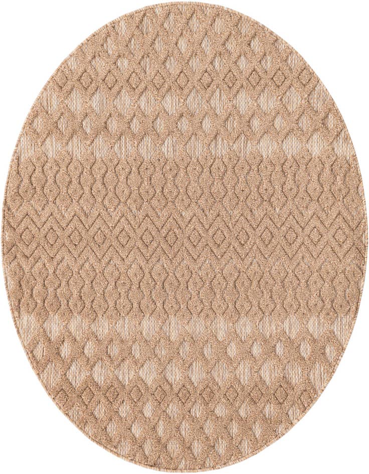 Detail image of 5' 3 x 5' 3 Easy-Clean Trellis Textured Indoor / Outdoor Round Rug