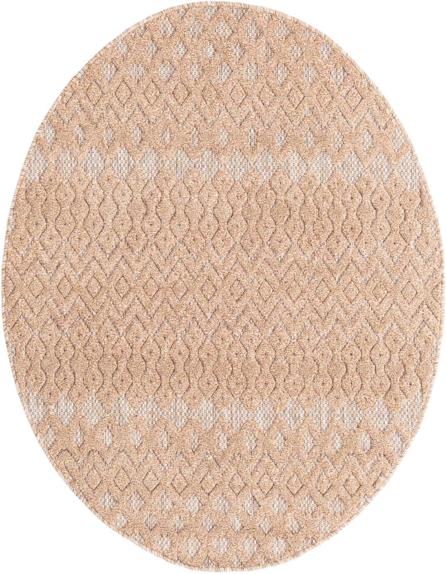 4' x 4' Easy-Clean Trellis Textured Indoor / Outdoor Round Rug